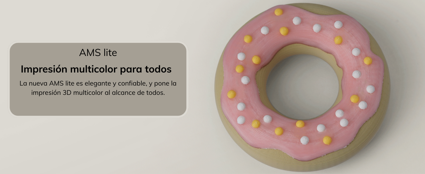 Con un volumen de impresión de 180 x 180 x 180 mm³, la A1 Mini es compatible con materiales como PLA, PETG, TPU y PVA, e incluye una boquilla de acero inoxidable de 0.4 mm capaz de alcanzar temperaturas de hasta 300 °C. Su cama caliente de 80 °C con superficie PEI texturizada garantiza adhesión óptima, y su peso neto de 5.5 kg la hace fácil de ubicar en cualquier espacio. Ideal tanto para principiantes como para usuarios avanzados que valoran velocidad, facilidad de uso y resultados profesionales en un equipo compacto y listo para imprimir.